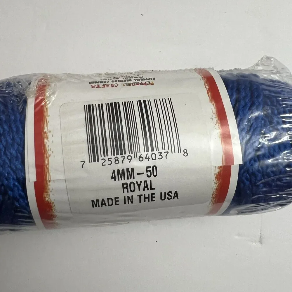 Bonnie Craft Cord 4mm 50 Yards Crochet Knit Knotting Weaving Macrame Royal Blue